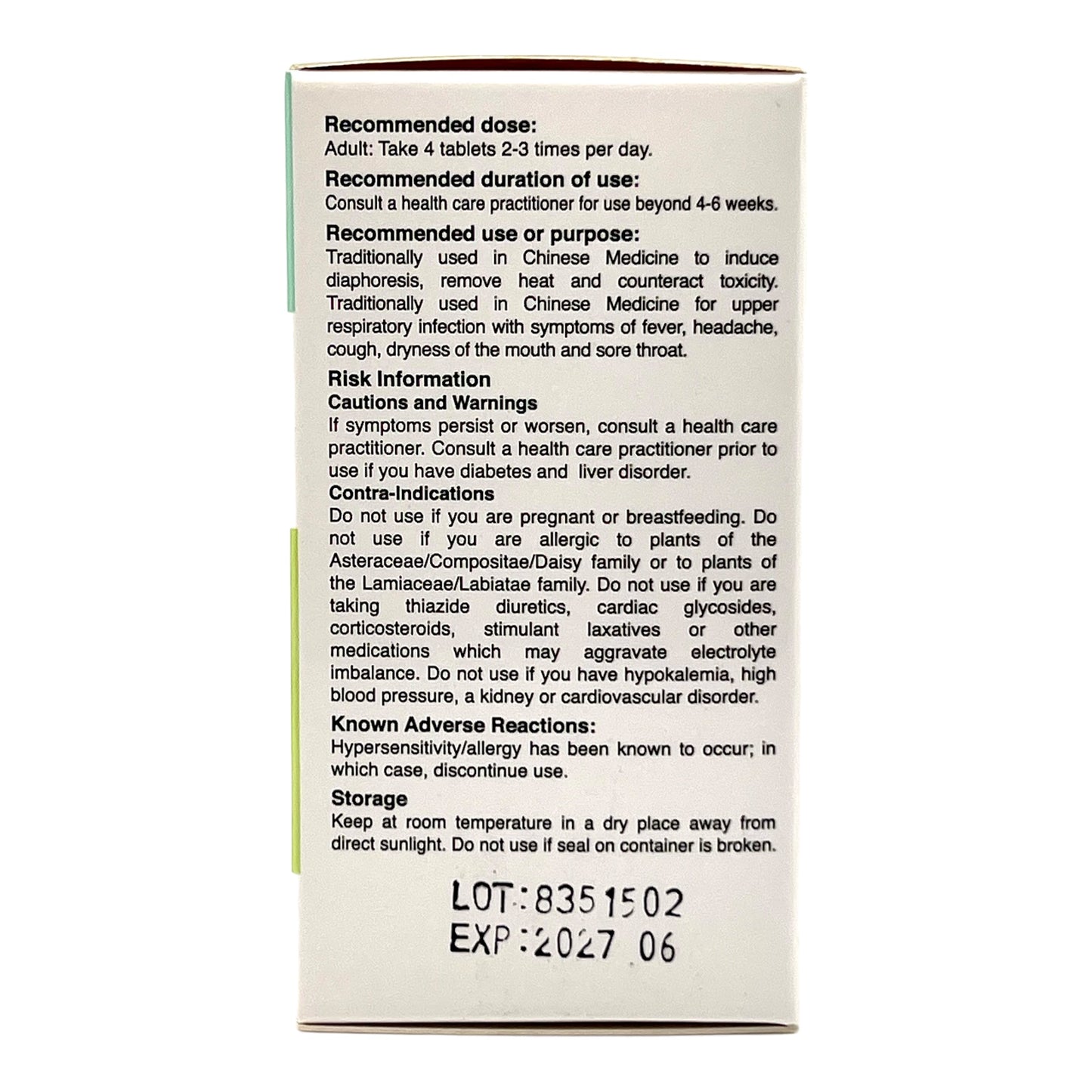 SUPERIOR YINCHIAO CHIEHTU PIAN (COLD SYMPTOM RELIEF)